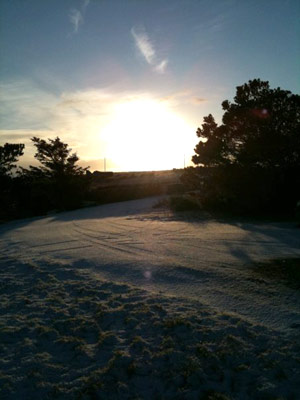 The January sun sets on Brue