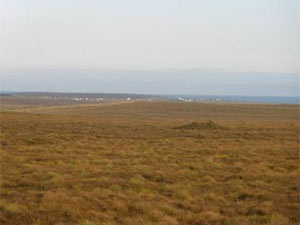 Looking back to Barvas and Brue from near Loch na Leac on the Barvas Moor